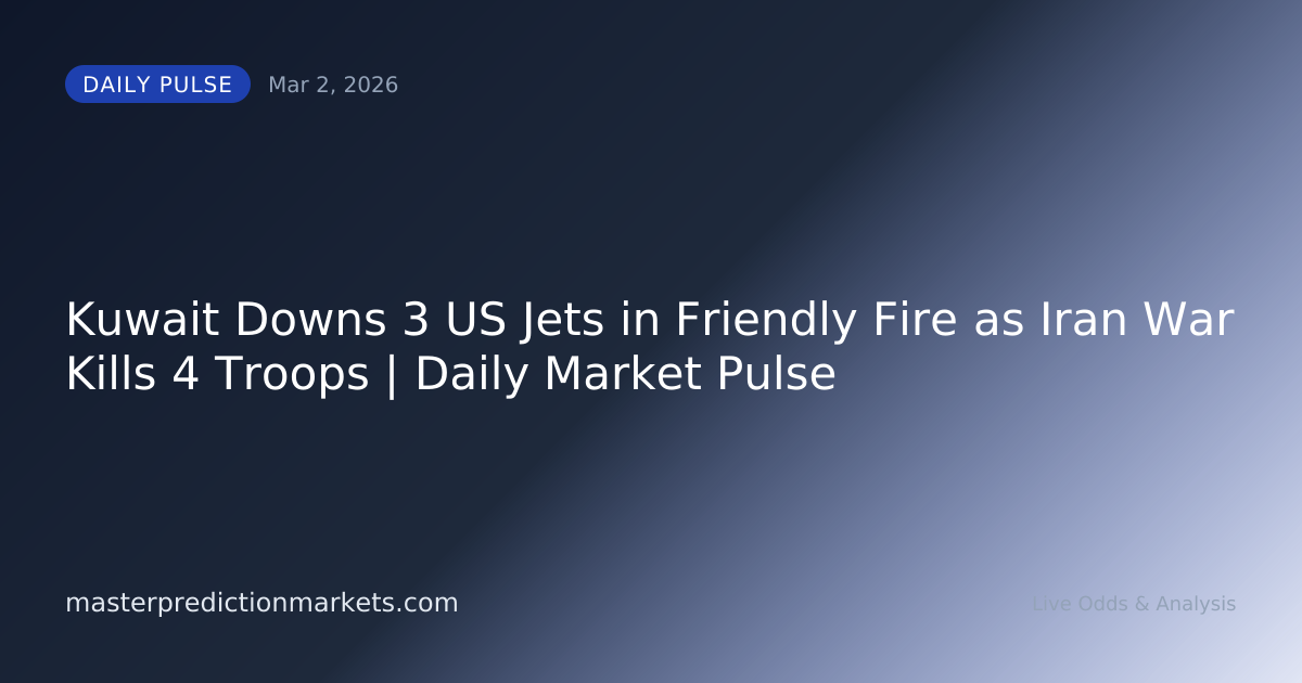 Kuwait Downs 3 US Jets in Friendly Fire as Iran War Kills 4 Troops | Daily Market Pulse